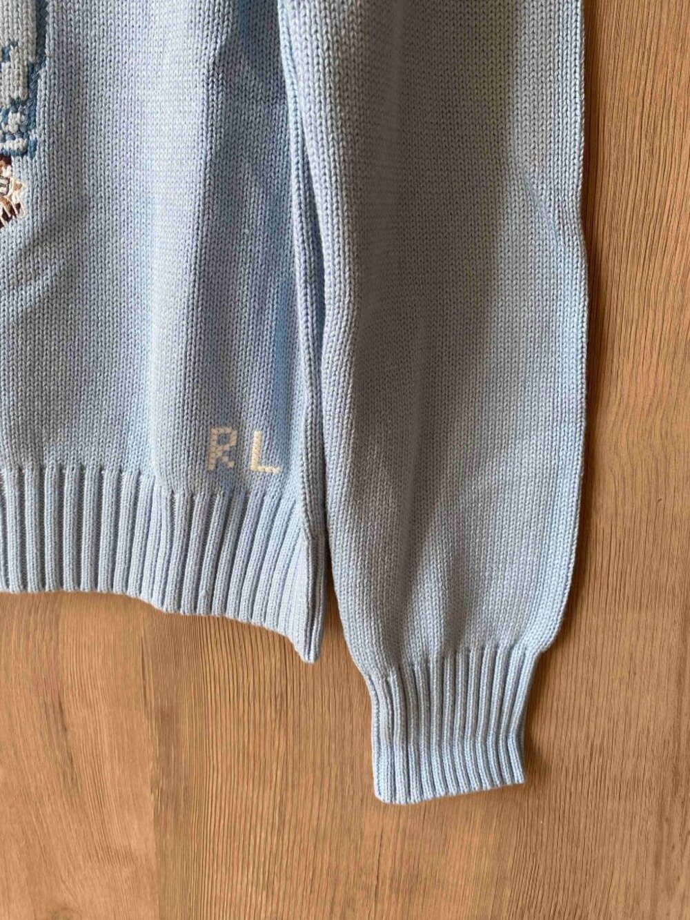 Polo Ralph Lauren Light Blue Preppy Polo Bear Intarsia Crewneck Knit Sweater - Picture 5 of 7